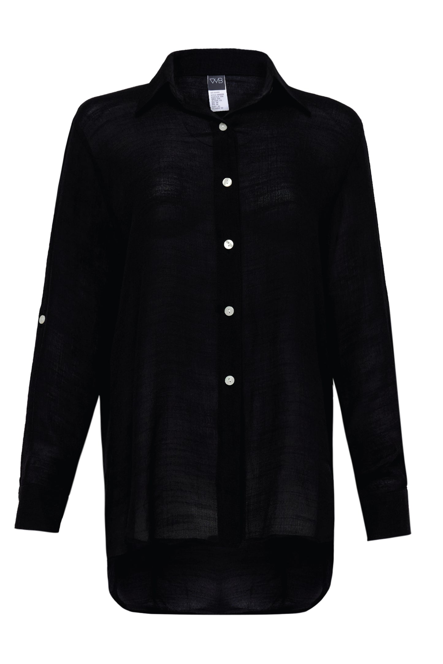 DYLAN WOVEN BOYFRIEND SHIRT- BLACK